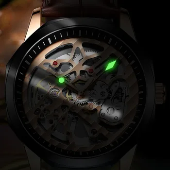 2021 Mužov Automatické Mechanické Hodinky, Luxusné Značky Business Kožené Nepremokavé Náramkové hodinky Muži Móda Kostra Hodiny reloj hombr