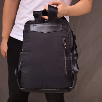 AETOO pánske kožené módne batoh, retro veľká-kapacita cestovná taška, módny kožený počítač batoh