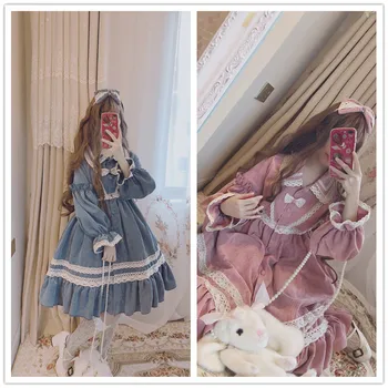 Anglicko škole štýl sladké lolita šaty retro čipky bowknot viktoriánskej šaty mäkké dievča kawaii dievča gothic lolita cos loli op