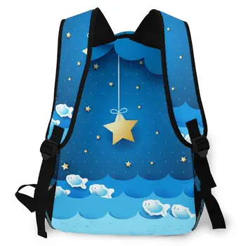 Batoh Bežné Cestovná Taška Seascape Fantasy Ilustrácia Školské Tašky Módna Taška Cez Rameno Pre Dospievajúce Dievča Bagpack