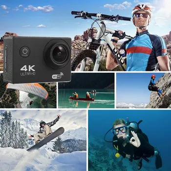 Hot predaj Akčné Kamery Ultra HD 4K 30fps WiFi 2.0-palcový 170D Podvodné Nepremokavé Prilba Nahrávania Videa, Kamery Športové Kamery