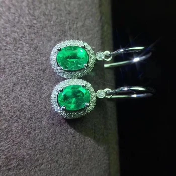 KJJEAXCMY 925 sterling silver prírodné smaragdové náušnice nové módne dámy eardrop podporu test