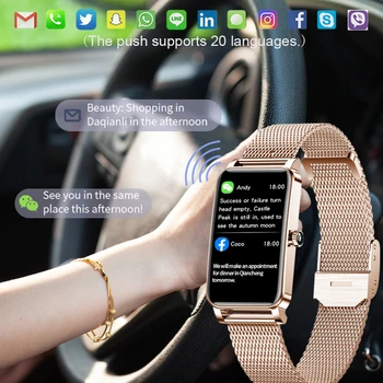 Móda Ženy Inteligentné Hodinky Vlastné Dial plne Dotykového Displeja Vodotesný IP68 Smartwatch pre Ženy Krásny Náramok Tepovej frekvencie