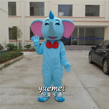 Nový Štýl Modrý Slon Maskot Kostým Skvelé Profesionálne Kvality pre Dospelých Halloween Purim Strany Maškarný
